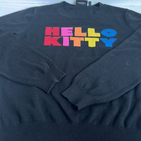 Modcloth x Hello Kitty Oh So Supercute black sweater vibrant rainbow retro style - Picture 14 of 16
